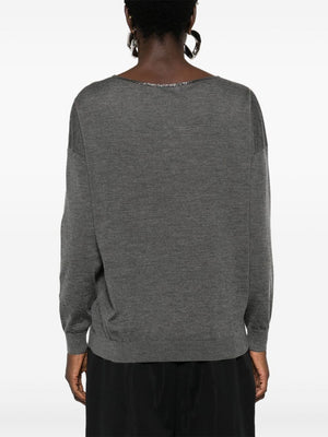 BRUNELLO CUCINELLI Elegant V-Neck Cashmere Blend Jumper