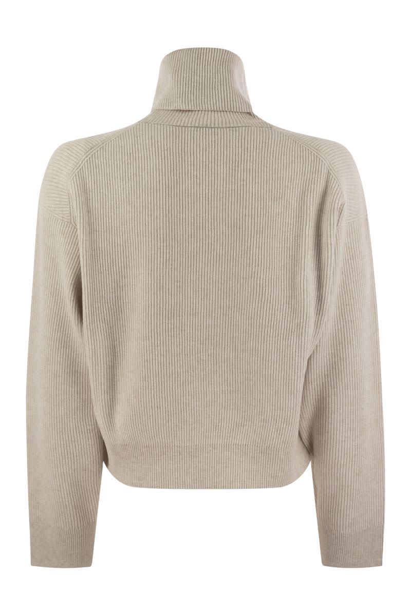 BRUNELLO CUCINELLI Luxurious Turtleneck Sweater with Silk and Cashmere