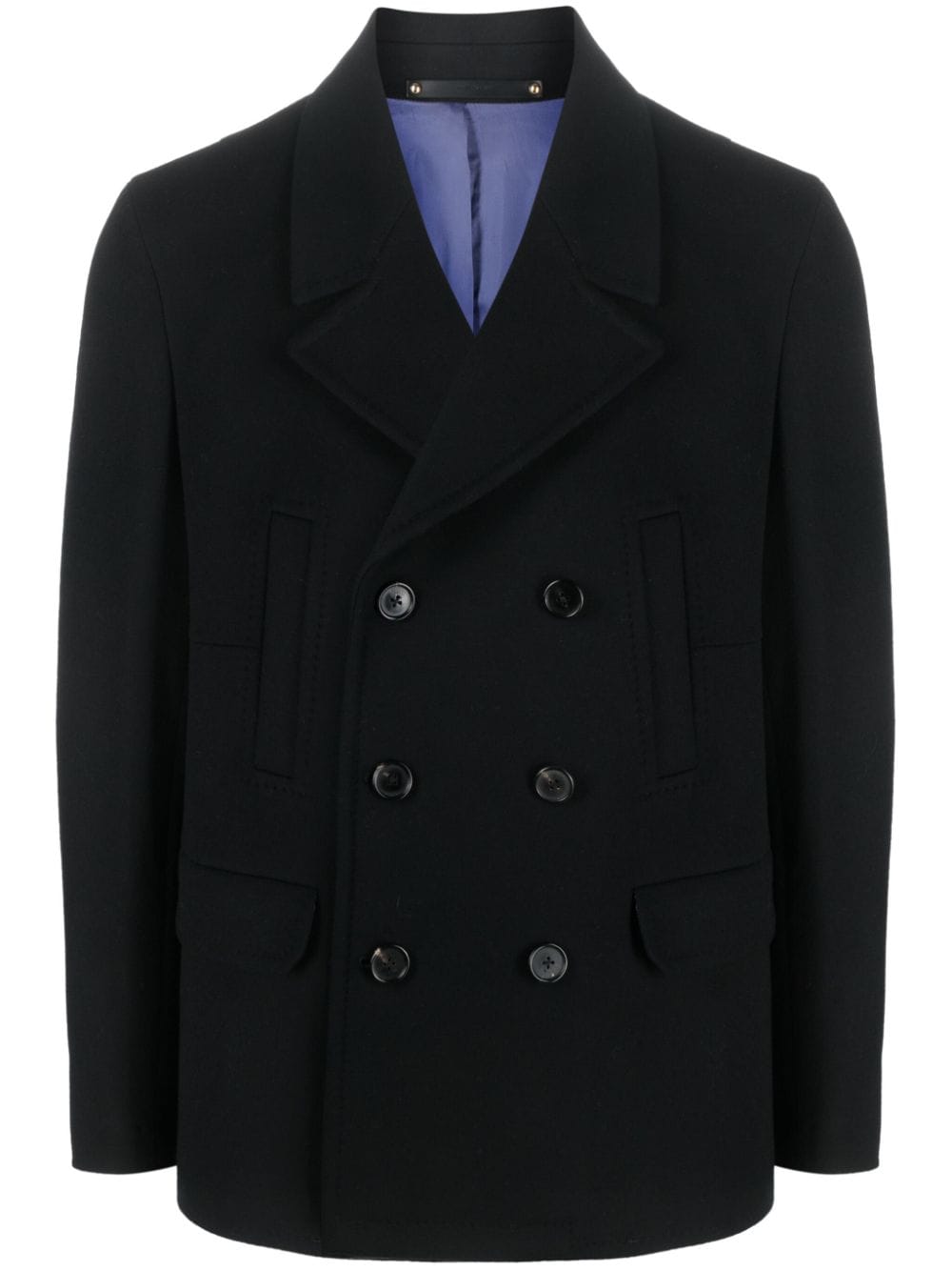 PAUL SMITH Wool and Cashmere Blend Double-Breasted Blazer in Size M