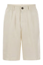 BRUNELLO CUCINELLI Classic Bermuda Shorts in Lightweight Linen Canvas