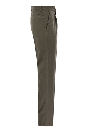 BRUNELLO CUCINELLI Leisure Fit Trousers in Garment Dyed Cotton Corduroy