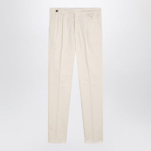 BRUNELLO CUCINELLI Classic White Cotton Trousers for Men