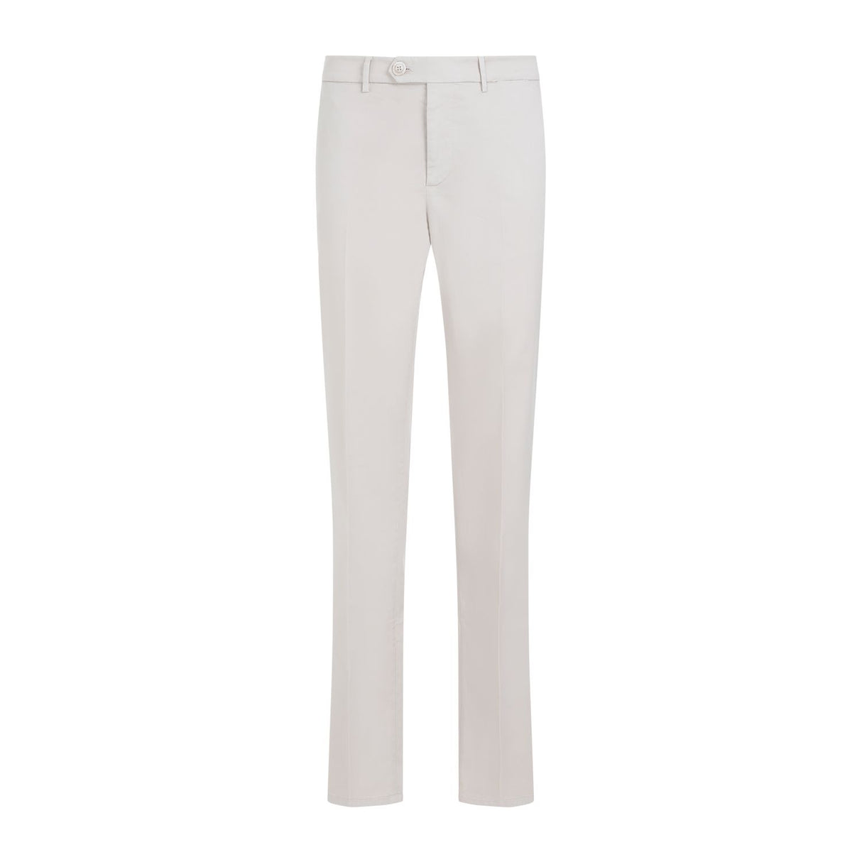 BRUNELLO CUCINELLI Cream Italian Fit Cotton Gabardine Trousers