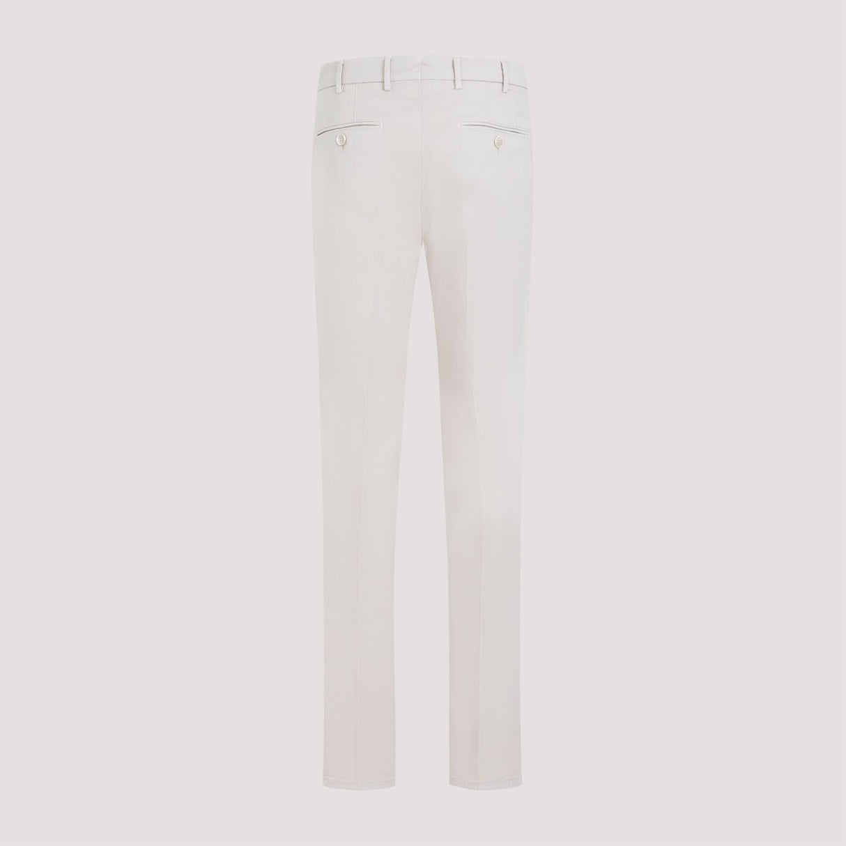 BRUNELLO CUCINELLI Cream Italian Fit Cotton Gabardine Trousers