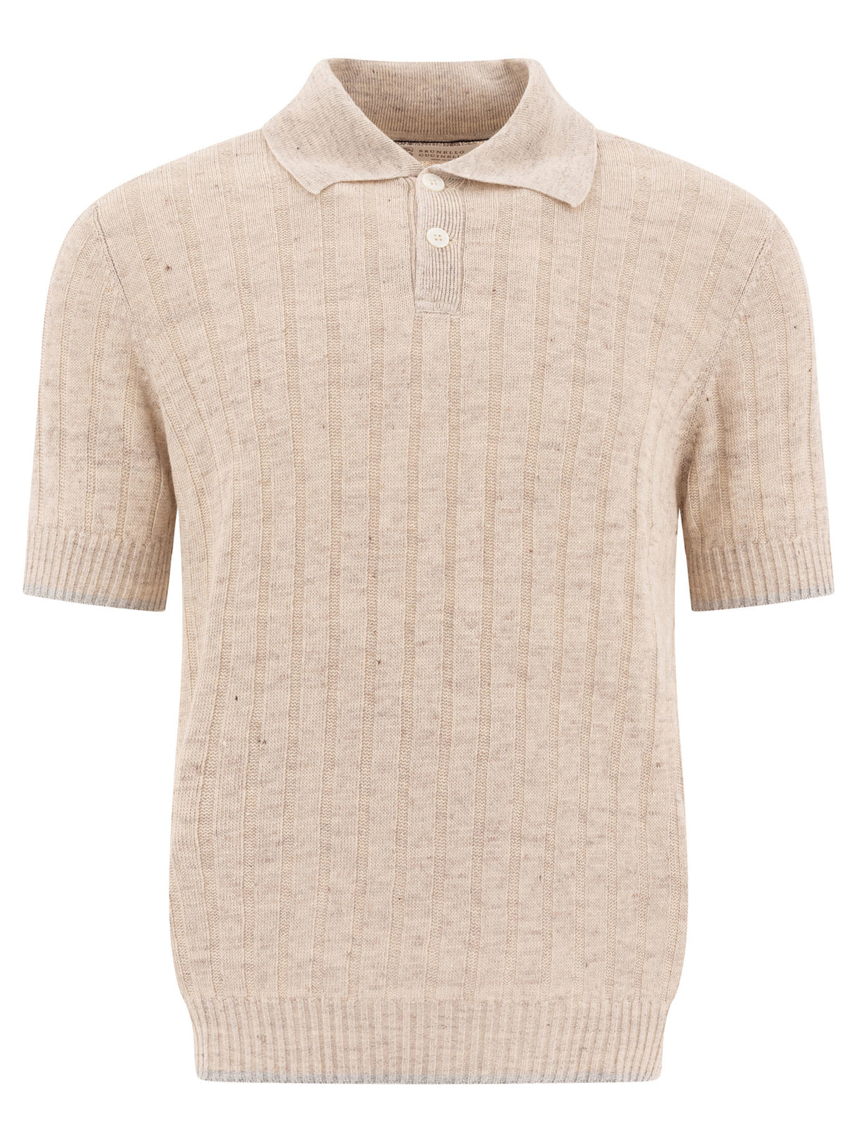 BRUNELLO CUCINELLI Short Sleeve Polo Neck Sweater