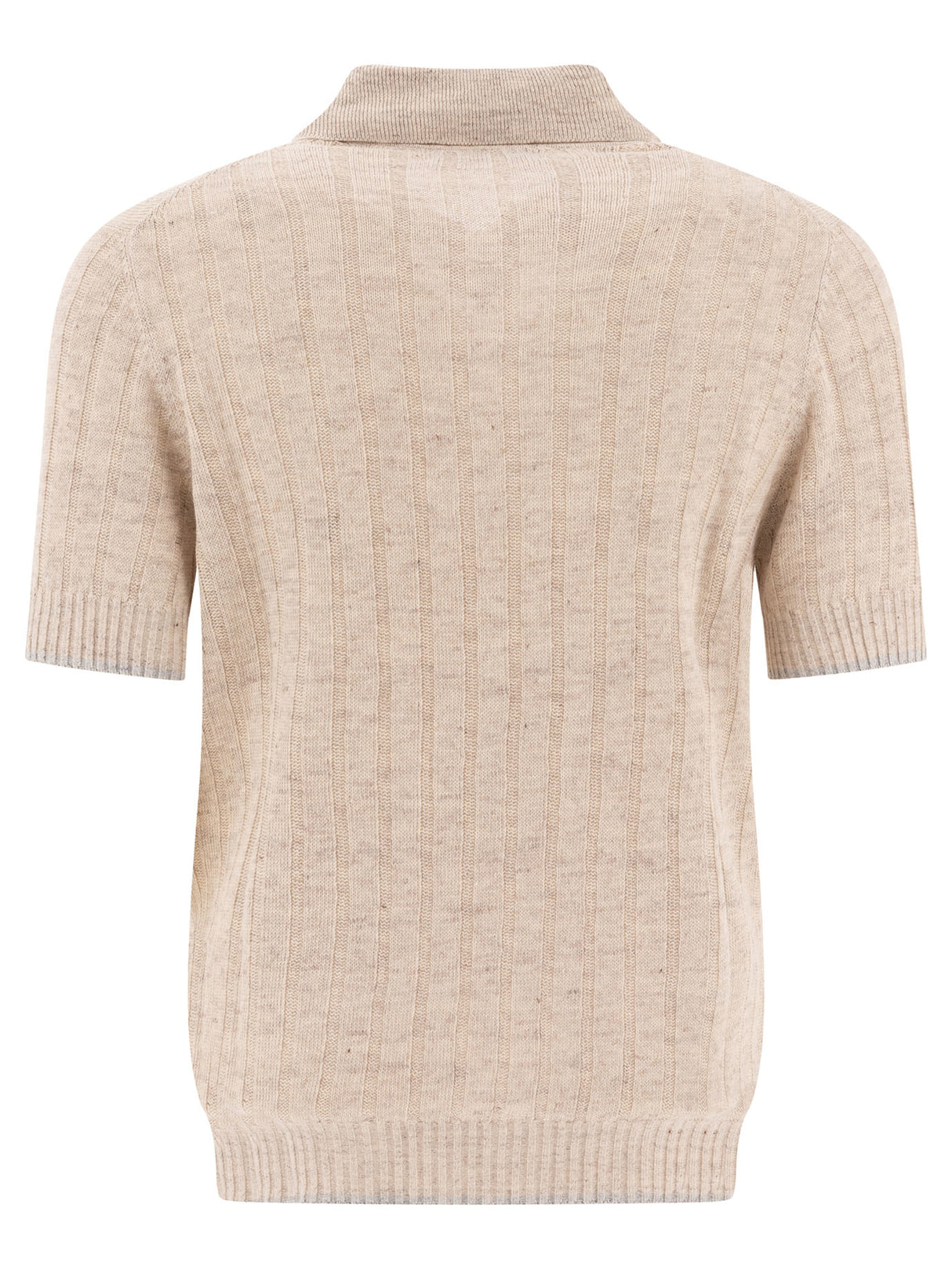 BRUNELLO CUCINELLI Short Sleeve Polo Neck Sweater