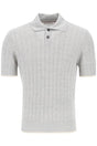 BRUNELLO CUCINELLI Ribbed Knit Polo Shirt - Regular Fit, Size 48