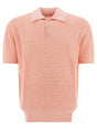 BRUNELLO CUCINELLI Linen Rib Knit Polo for Men