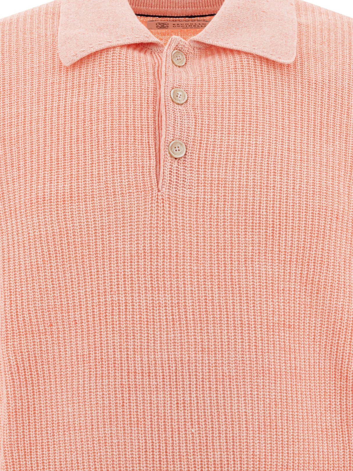 BRUNELLO CUCINELLI Linen Rib Knit Polo for Men