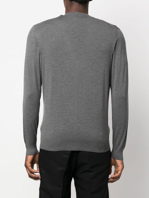 COLOMBO Men's Botton Cardigan in Grigio Melange for FW22