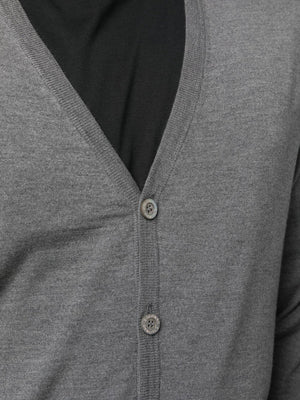 COLOMBO Men's Botton Cardigan in Grigio Melange for FW22