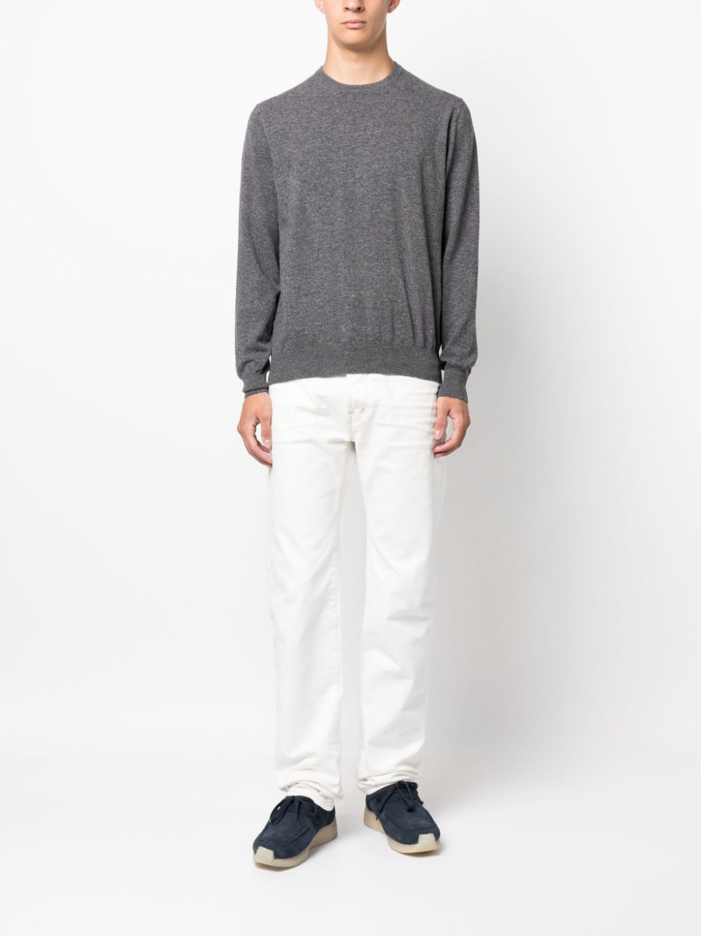 COLOMBO Cashmere-Blend Crewneck Sweater for Men - FW23