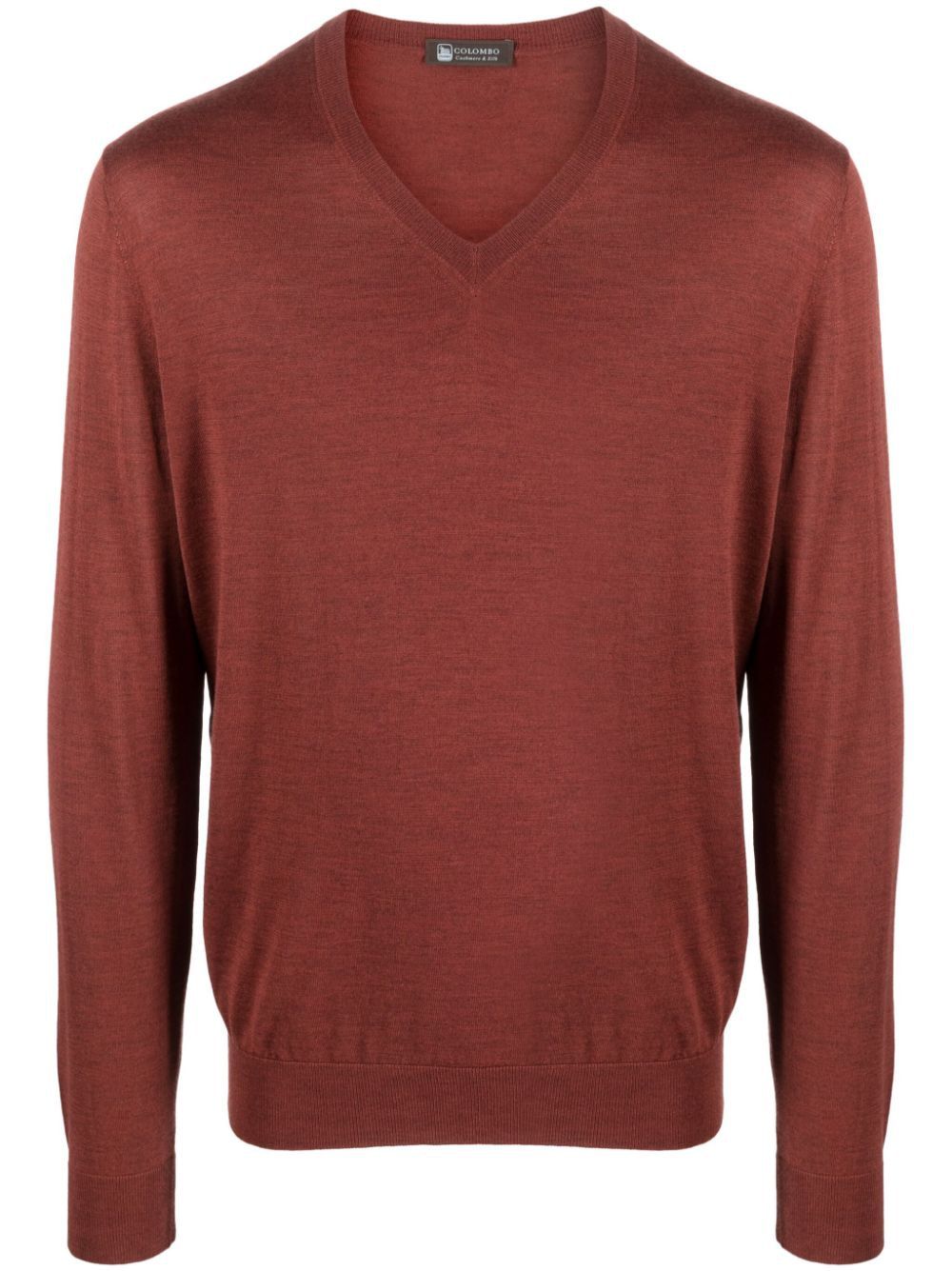 COLOMBO V Neck Cashmere-Silk Blend Sweater for Men