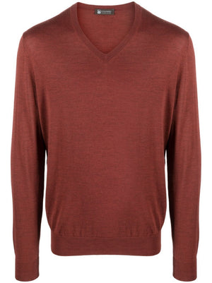 COLOMBO V Neck Cashmere-Silk Blend Sweater for Men