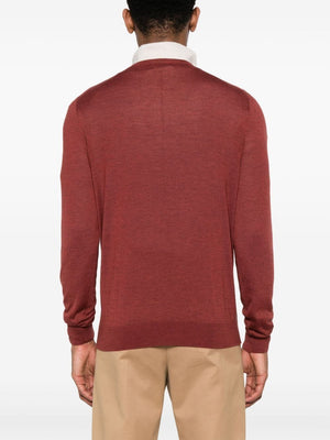 COLOMBO V Neck Cashmere-Silk Blend Sweater for Men