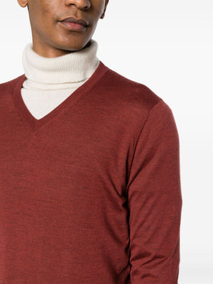 COLOMBO V Neck Cashmere-Silk Blend Sweater for Men