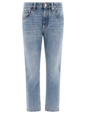 BRUNELLO CUCINELLI Logo Patch Straight Leg Jeans for Women