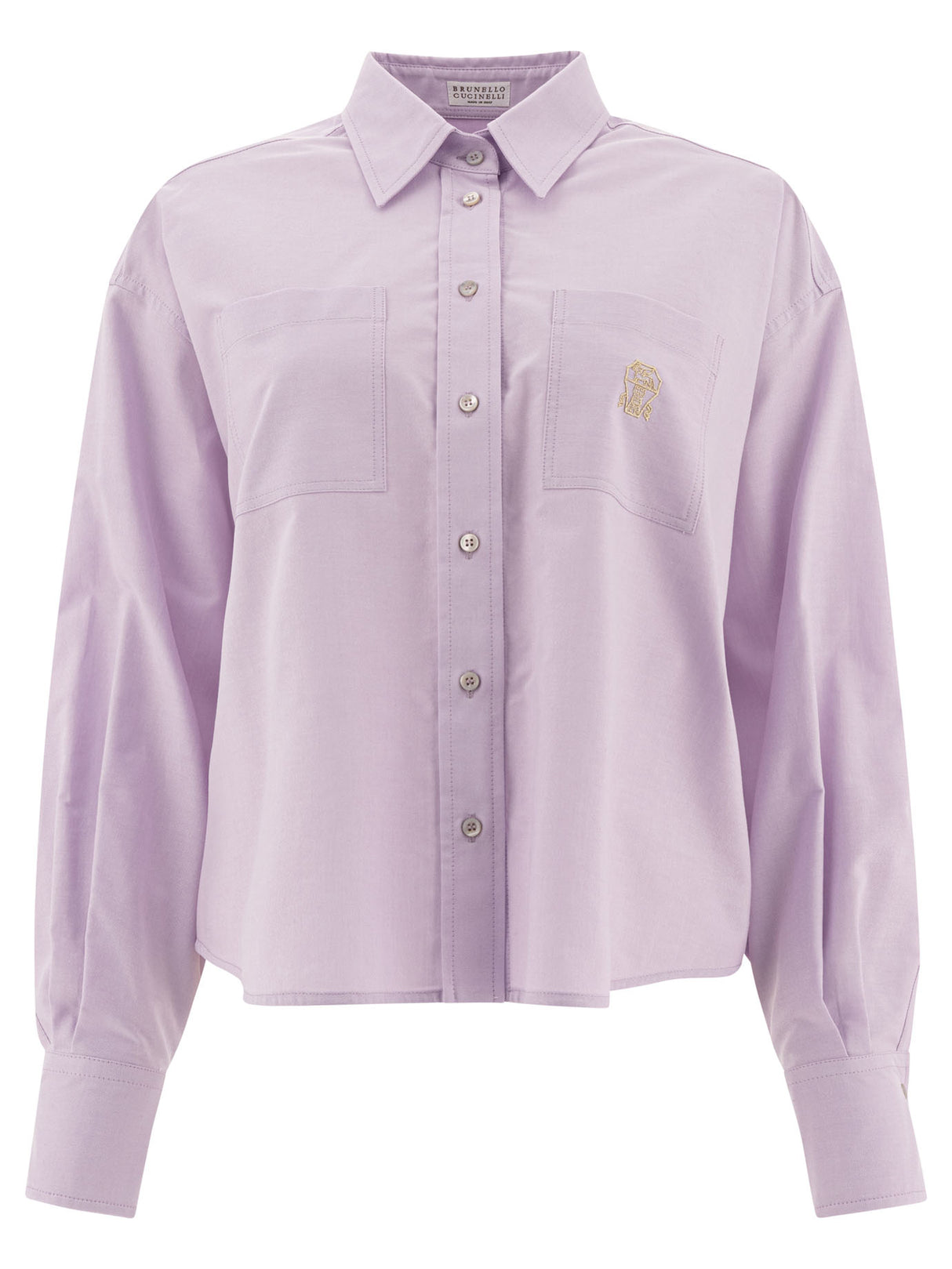 BRUNELLO CUCINELLI Logo Embroidered Cotton Shirt