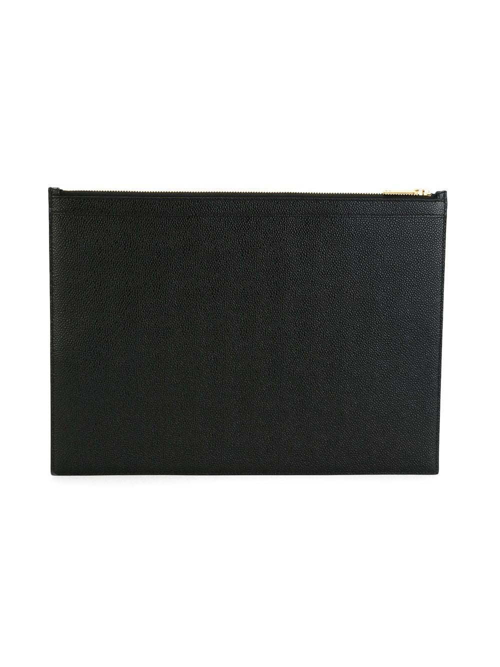 THOM BROWNE Medium Document Holder in Pebble Grain Leather