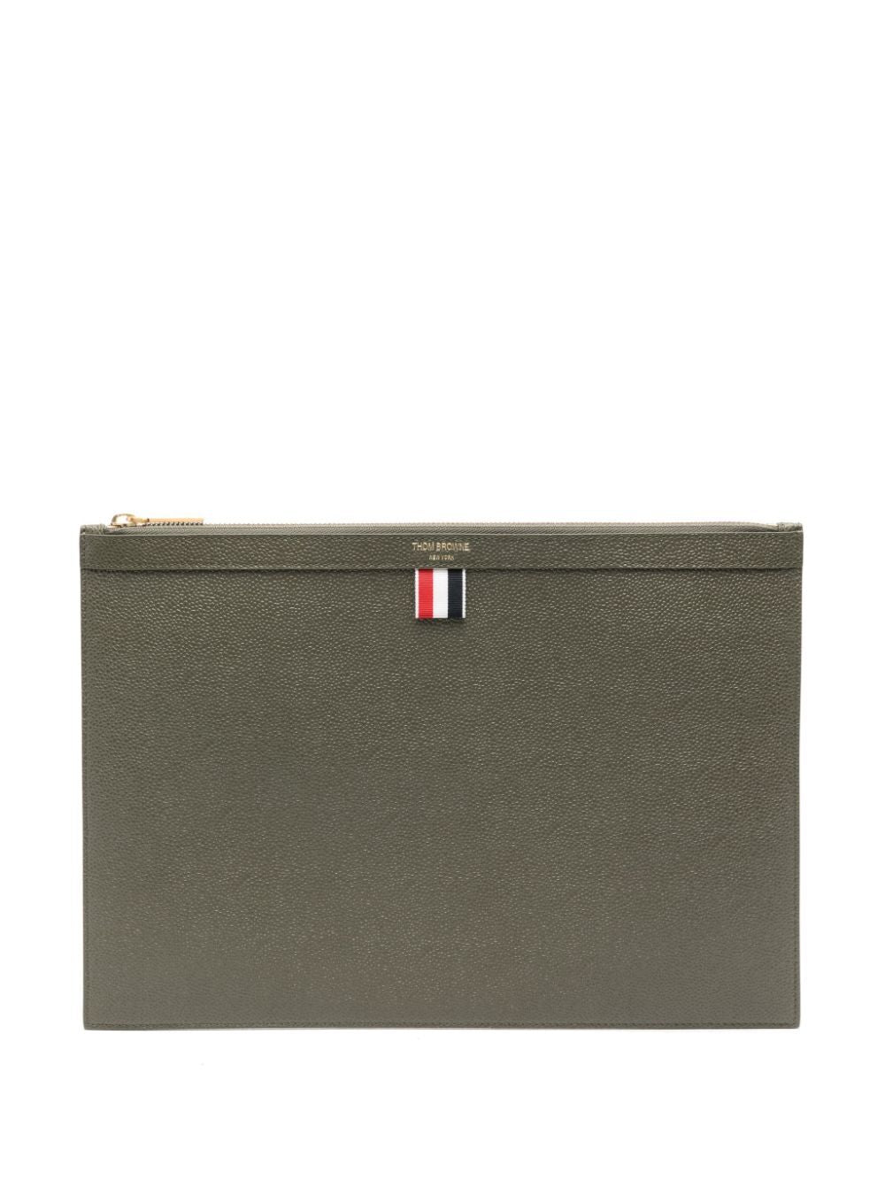 THOM BROWNE Medium Document Holder in Pebble Grain Leather