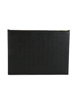 THOM BROWNE Medium Document Holder - Timeless Buff Leather Accessory