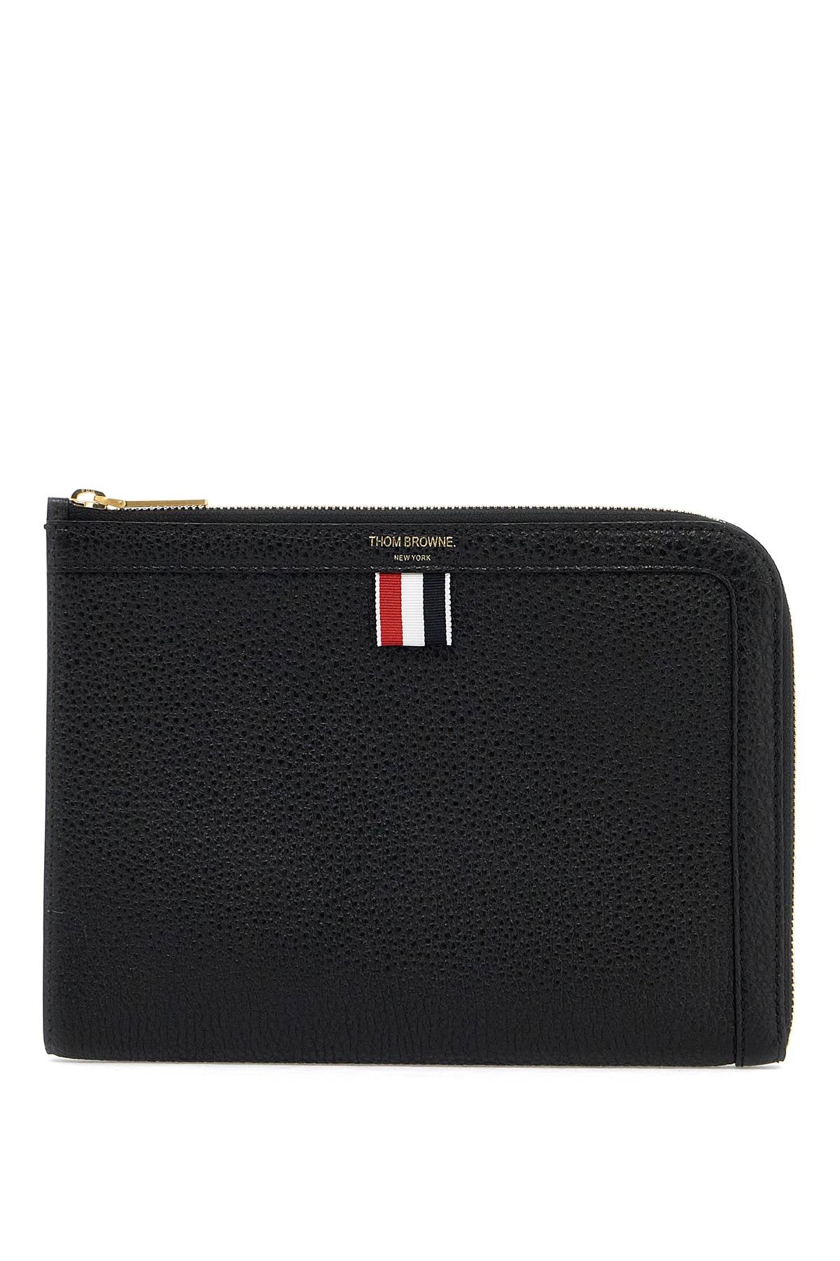 THOM BROWNE Mini Embossed Leather Pouch Handbag