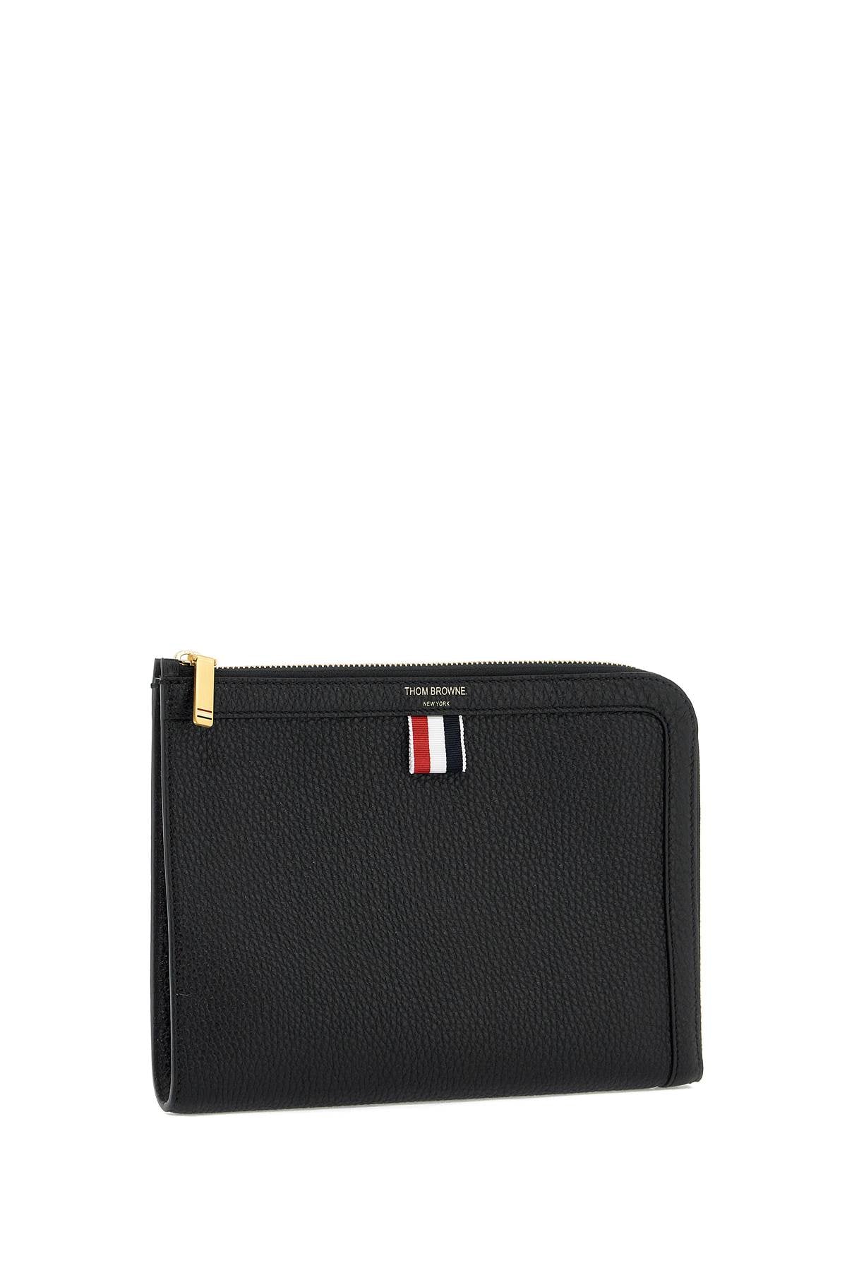 THOM BROWNE Mini Embossed Leather Pouch Handbag