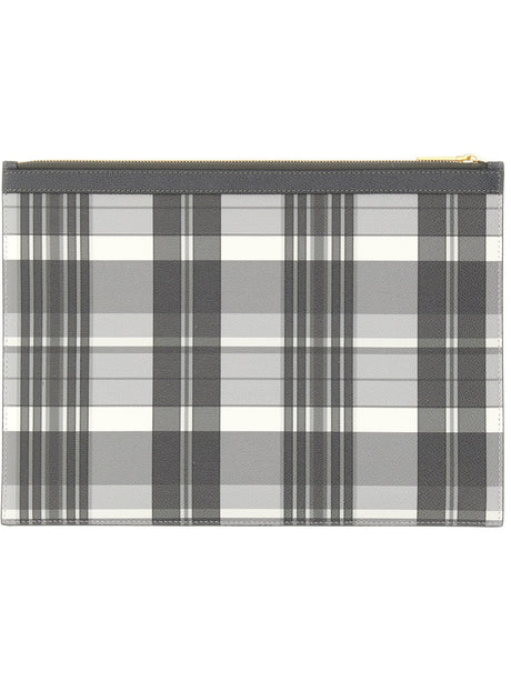 THOM BROWNE Medium Document Holder with Zip Closure