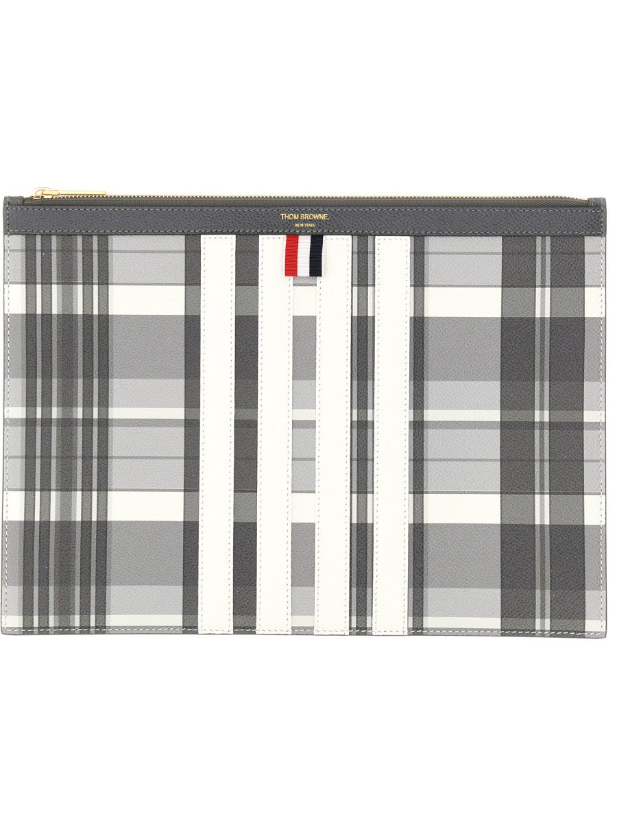 THOM BROWNE Medium Document Holder with Zip Closure