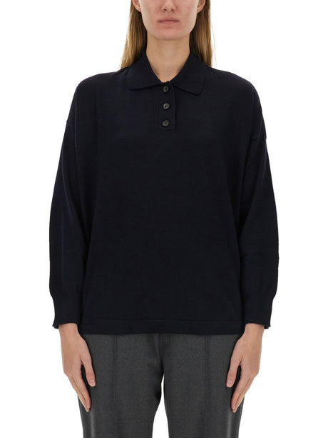 FABIANA FILIPPI Women's Virgin Wool Polo Sweater - Size 40 IT