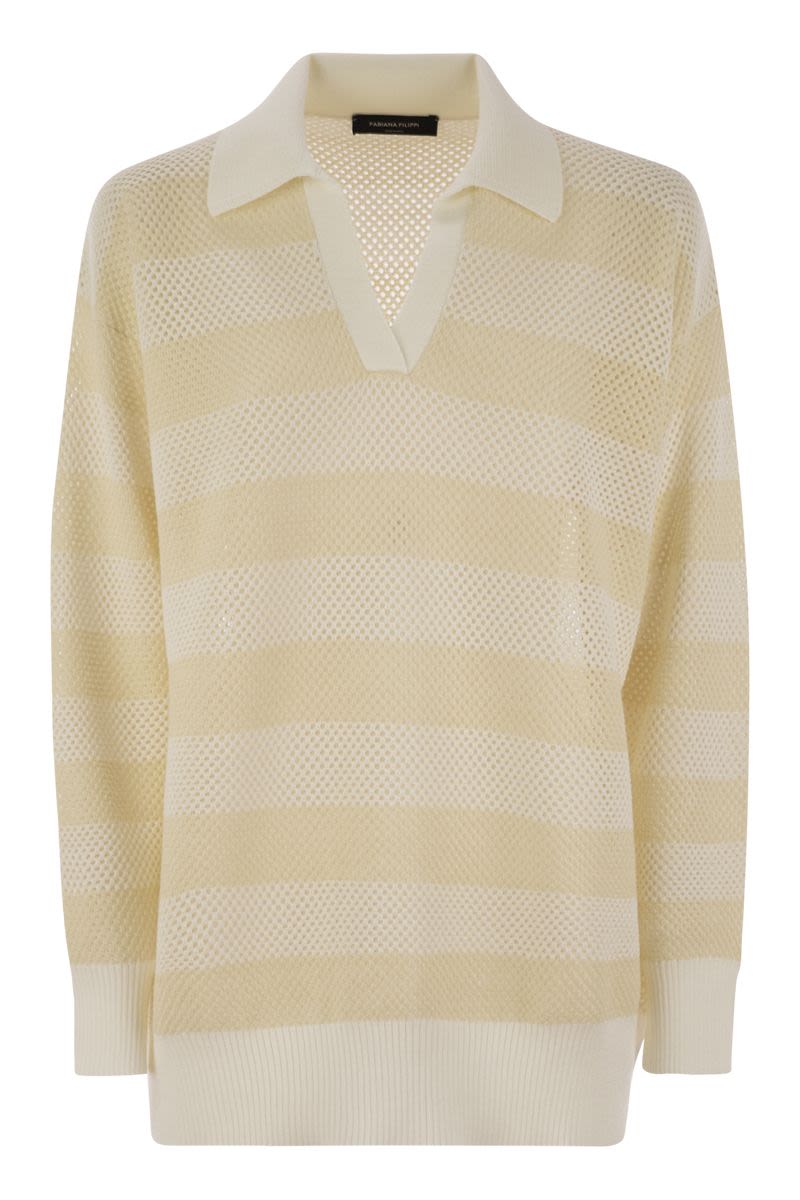 FABIANA FILIPPI Oversized Polo-Neck Wool Blend Sweater