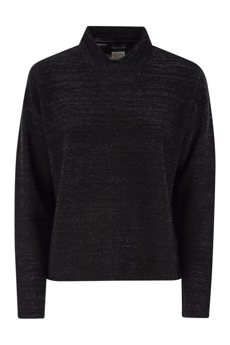 FABIANA FILIPPI Cotton and Lurex Polo Neck Sweater