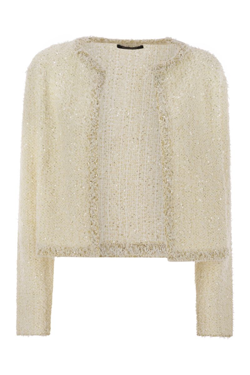 FABIANA FILIPPI Tweed-Effect Yarn Cardigan for Women - Short Length