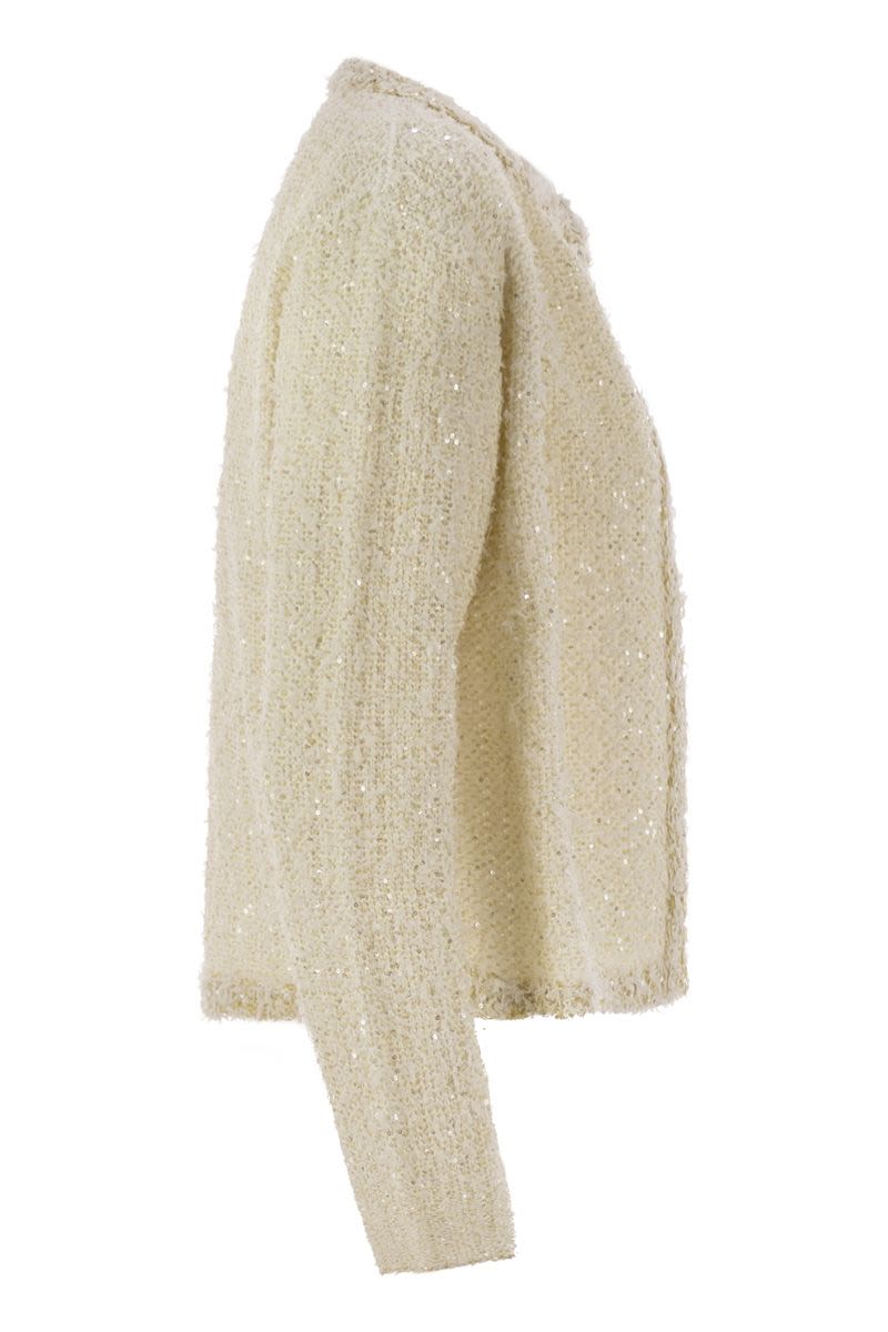 FABIANA FILIPPI Tweed-Effect Yarn Cardigan for Women - Short Length