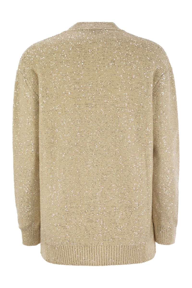 FABIANA FILIPPI Elegant V-Neck Cardigan with Sequins