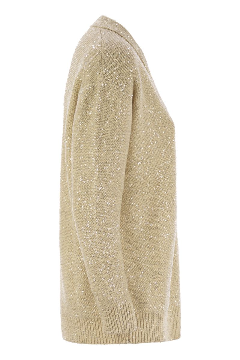 FABIANA FILIPPI Elegant V-Neck Cardigan with Sequins