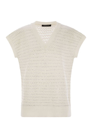 FABIANA FILIPPI Cotton Crochet Jumper with Sequins