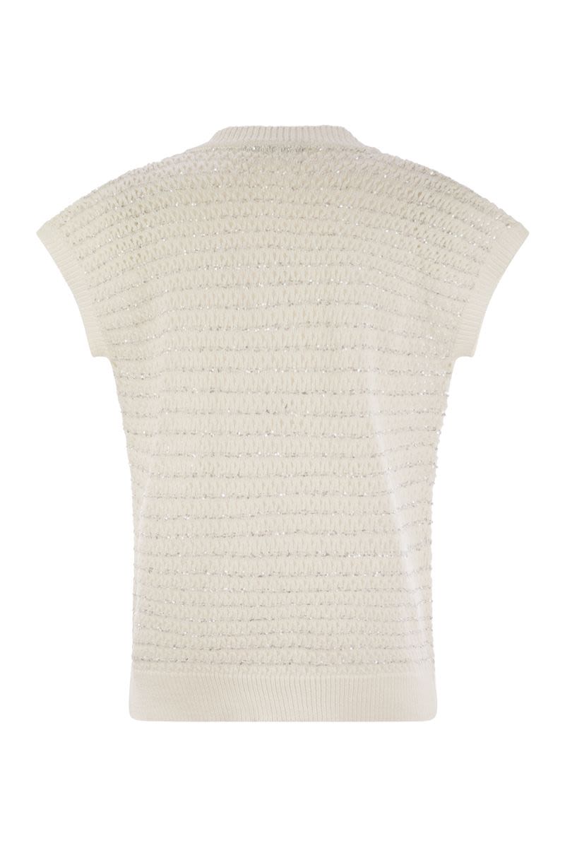 FABIANA FILIPPI Cotton Crochet Jumper with Sequins