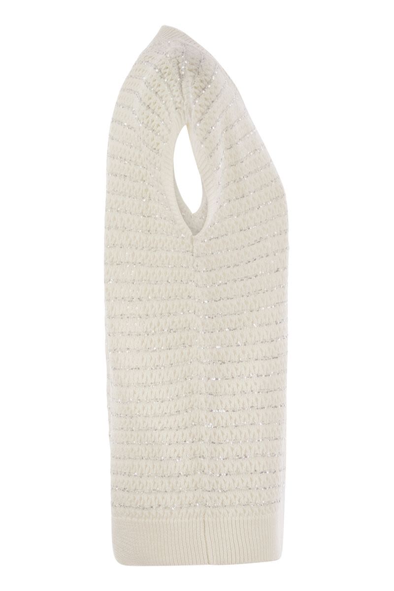 FABIANA FILIPPI Cotton Crochet Jumper with Sequins