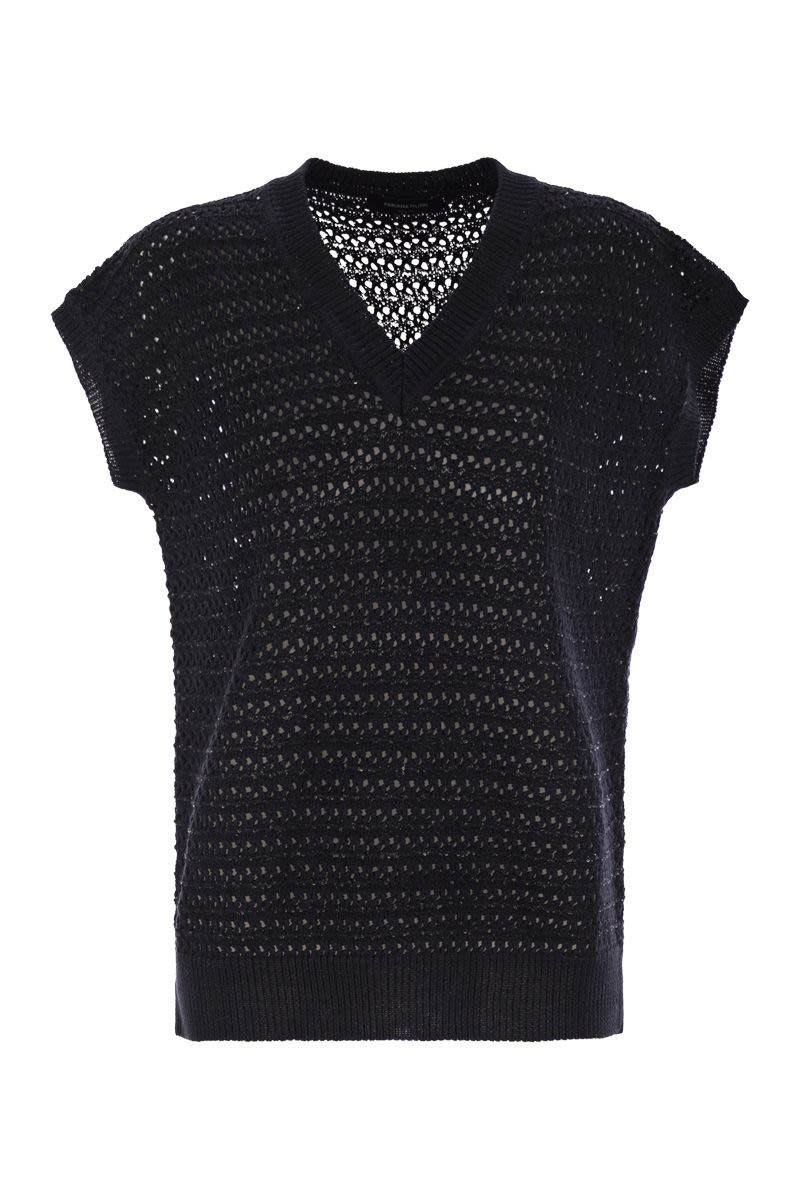 FABIANA FILIPPI Cotton Crochet Jumper with Sequins