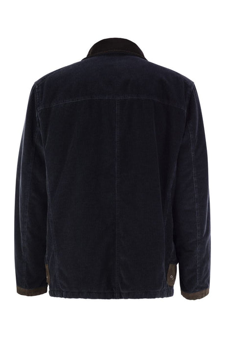 FAY Vintage-Inspired Velvet Hook Jacket with Mini Details