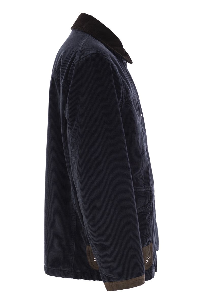 FAY Vintage-Inspired Velvet Hook Jacket with Mini Details