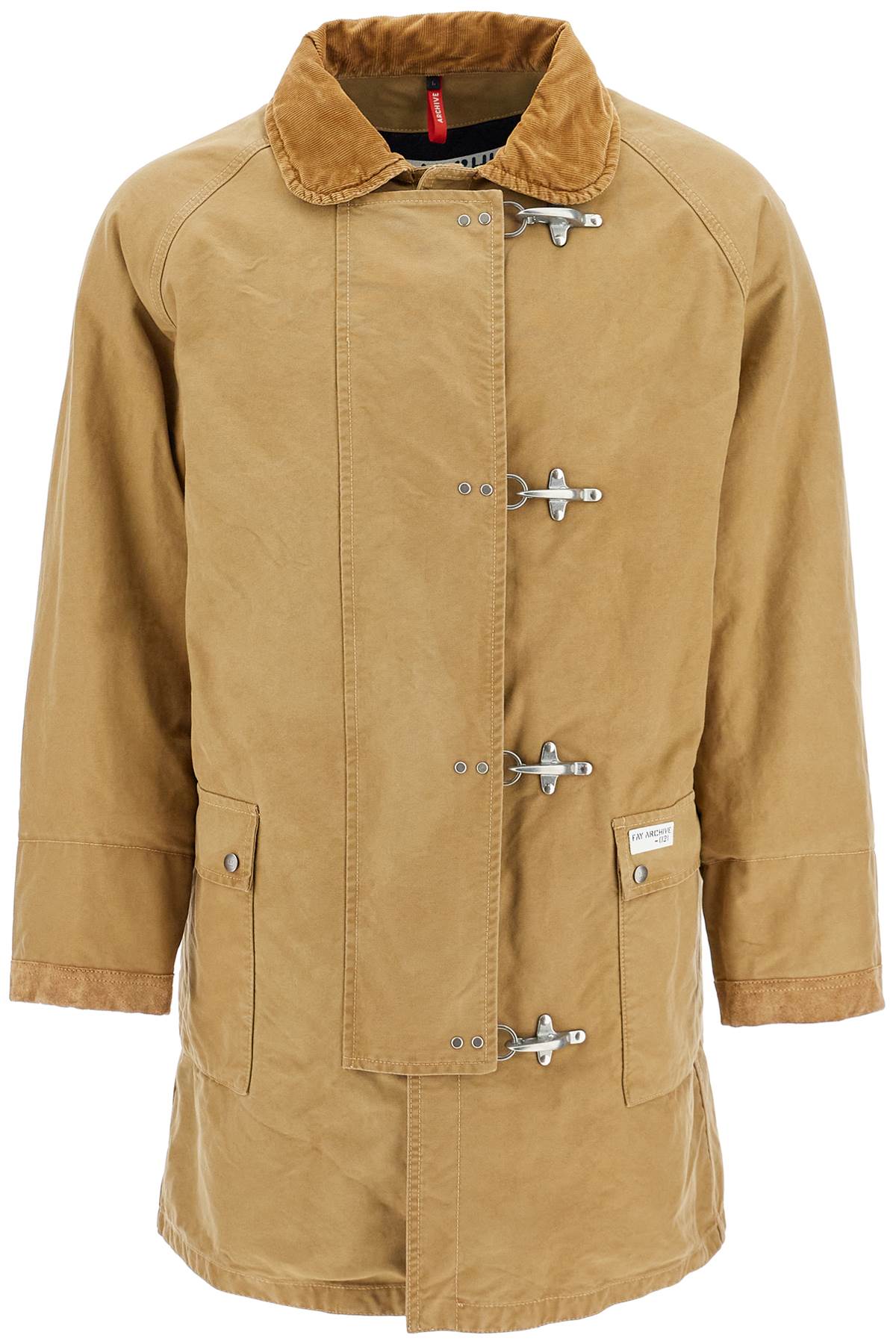 FAY ARCHIVE Men's Padded Canvas Jacket with Raglan Sleeves - Size L