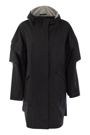 HERNO Removable Sleeve Midi Cape Jacket