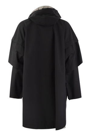 HERNO Removable Sleeve Midi Cape Jacket