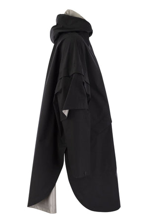 HERNO Removable Sleeve Midi Cape Jacket