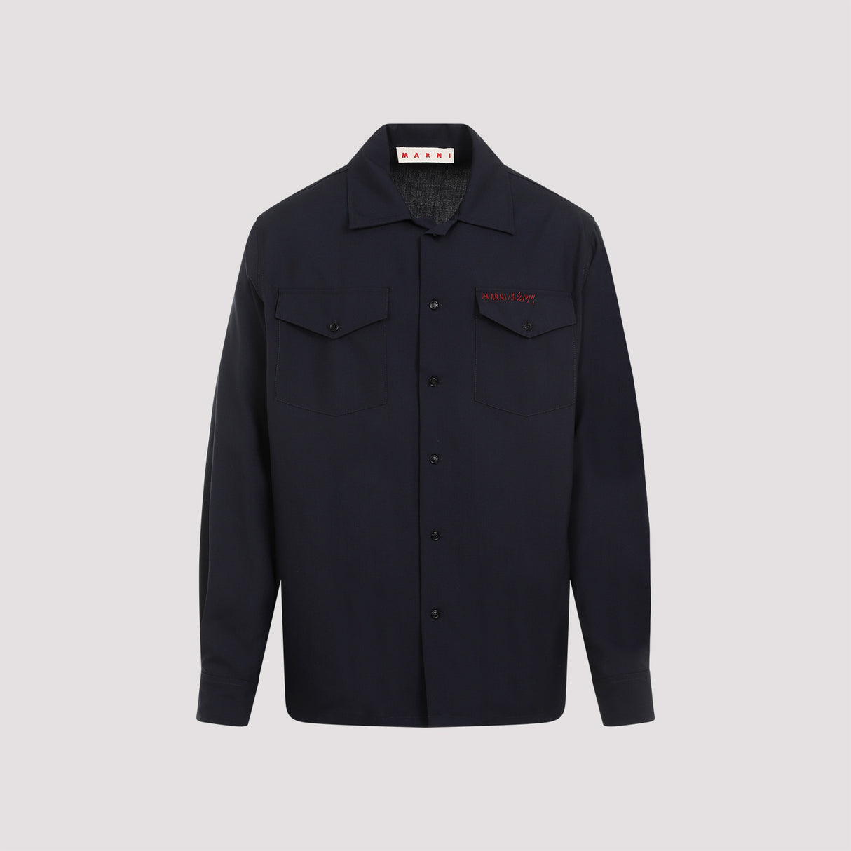 MARNI Sophisticated Pointed Collar Virgin Wool Shirt