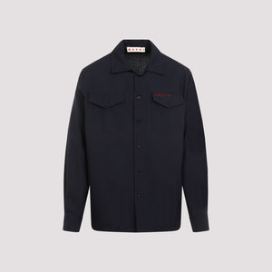 MARNI Sophisticated Pointed Collar Virgin Wool Shirt