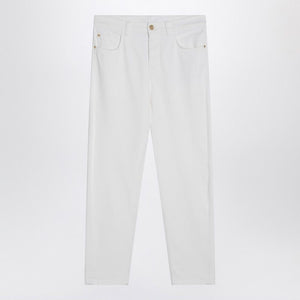 BRUNELLO CUCINELLI Essential White Cotton Trousers for Women - FW24