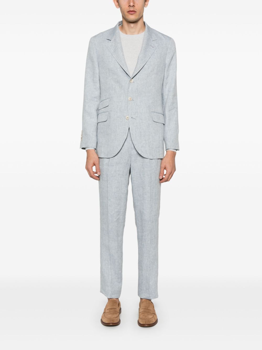 BRUNELLO CUCINELLI Linen Single-Breasted Suit for Men - SS25